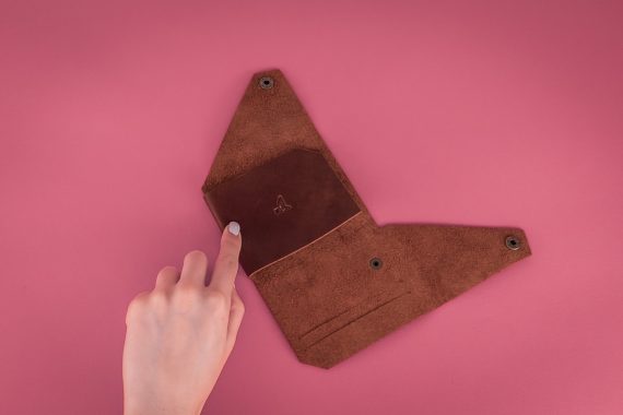origami leather wallet