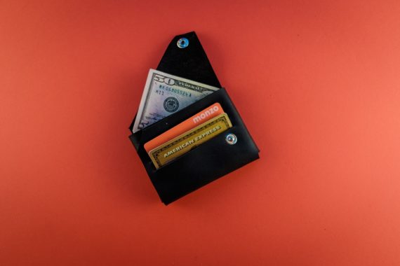 black leather card wallet