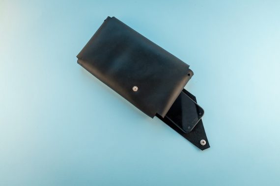 leather origami clutch