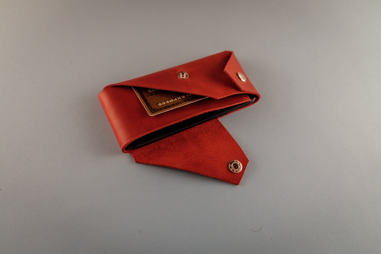red leather iPhone X case