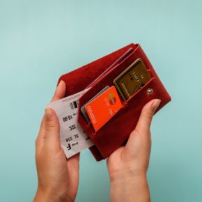 red leather travel wallet