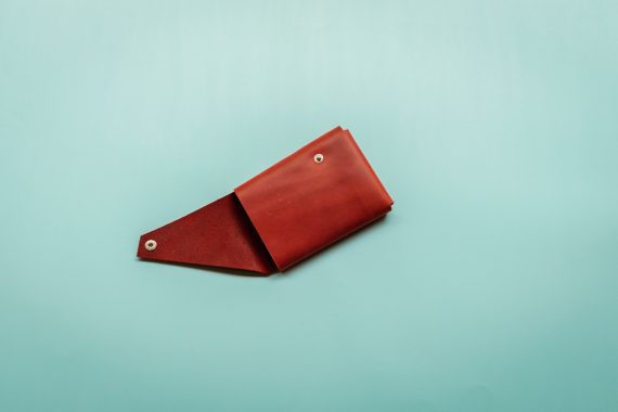 red travel wallet