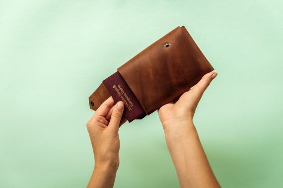 origami leather wallet