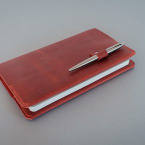 red leather moleskine cover