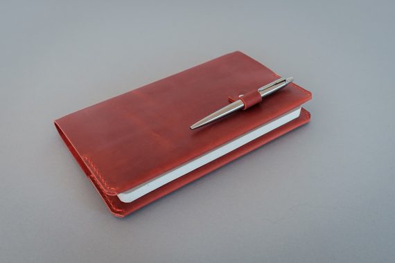 red leather moleskine cover