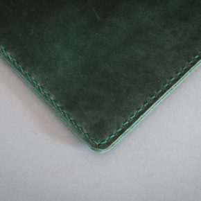 green leather folder