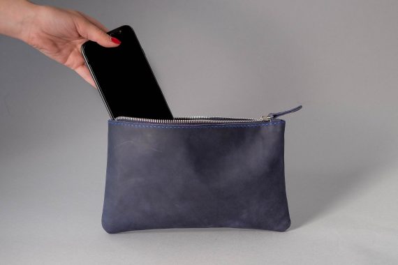 small leather clutch